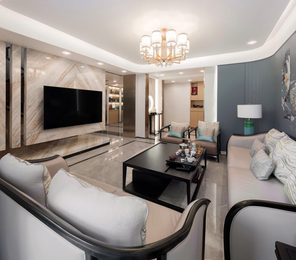 楚雄彝族自治州東晟天湖名城新中式風格別墅裝修案例