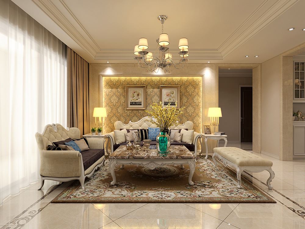 連云港市金橋家園歐式風(fēng)格三居室裝修案例