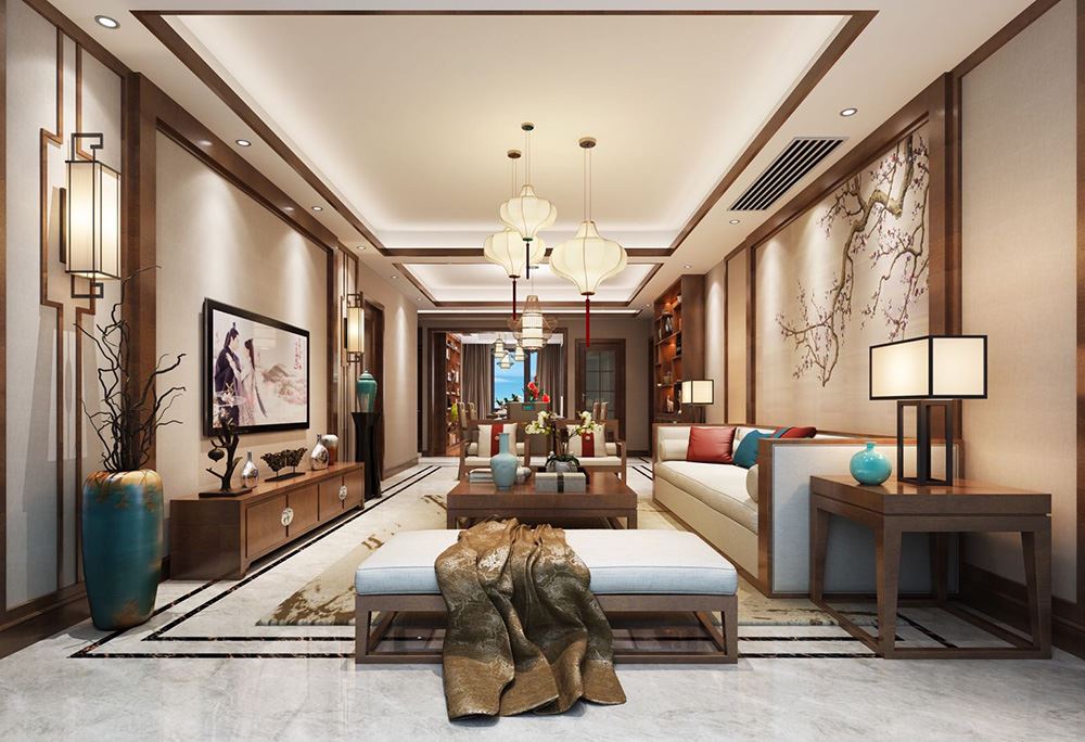 衢州市碧桂園德信&middot;時(shí)代悅城新中式風(fēng)格三居室裝修案例