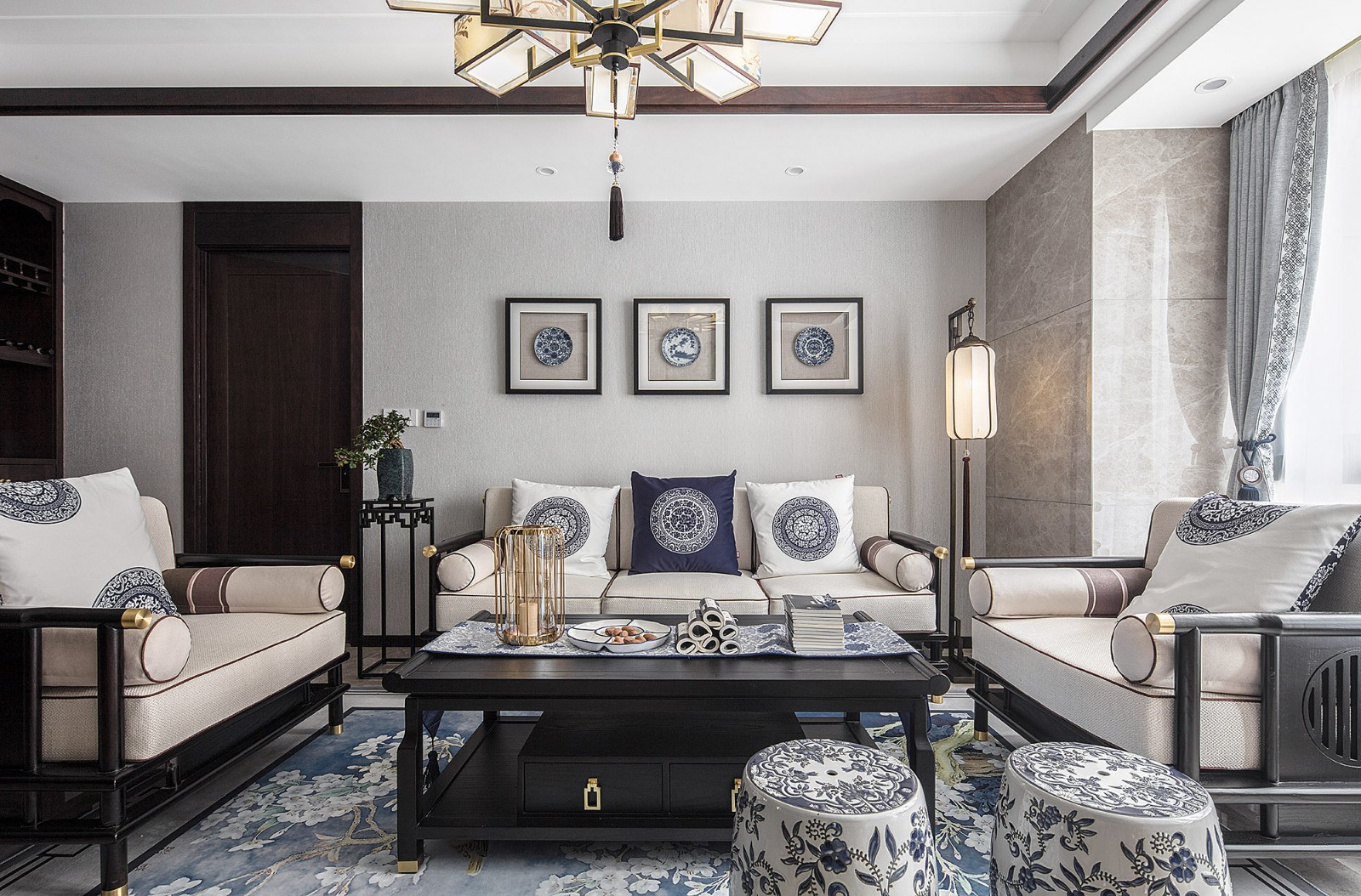 裝修案例新中式風格室內(nèi)裝修效果圖-客廳 裝修案例新中式風格室內(nèi)裝修效果圖-客廳