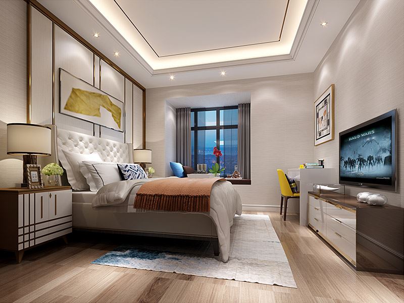 揭陽市濱江尚都輕奢風(fēng)格四居室裝修案例