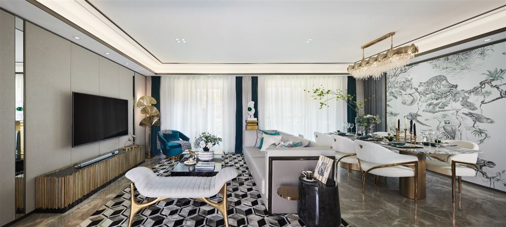 自貢市匯東&middot;南湖逸都新中式風格四居室裝修案例