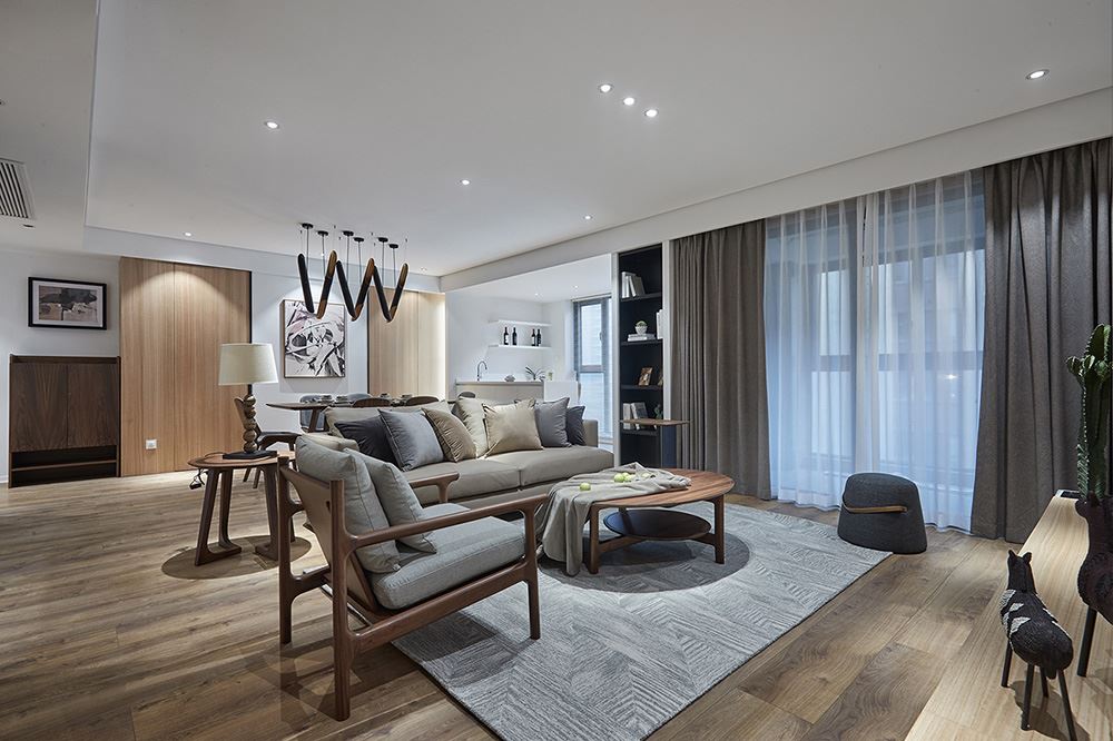 南寧市富鳴陽光城輕奢風格三居室裝修案例