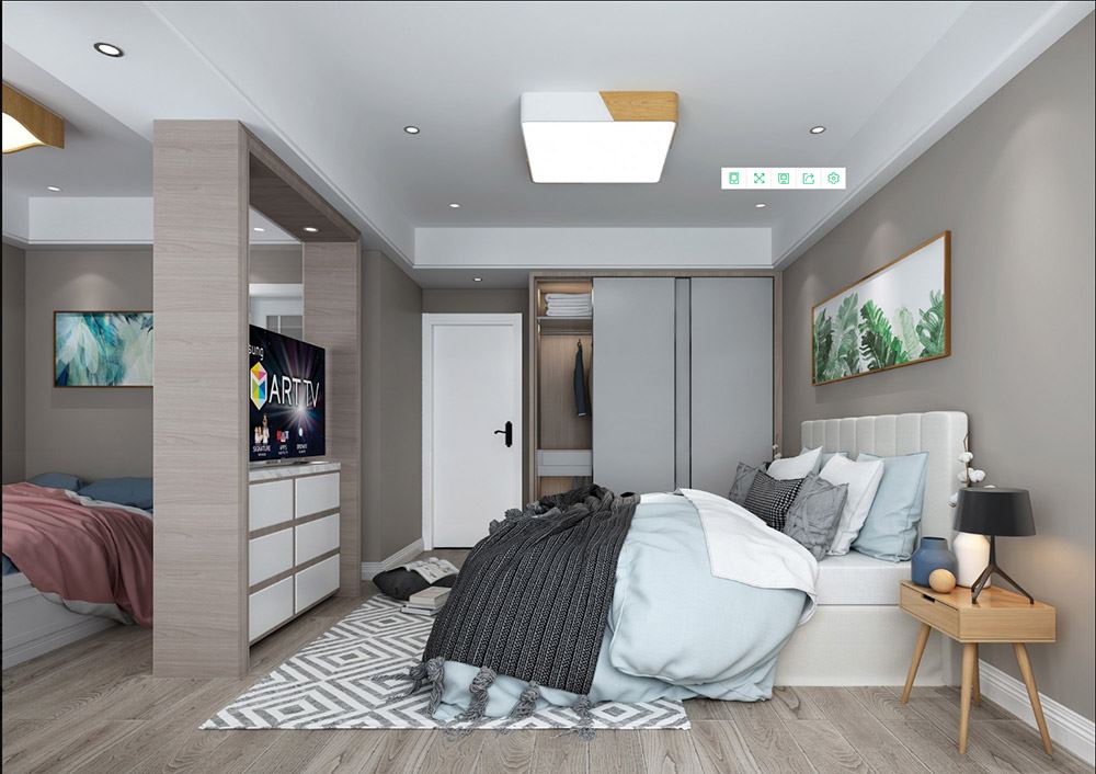 臺州市八一賓館邊現代簡約風格三居室裝修案例