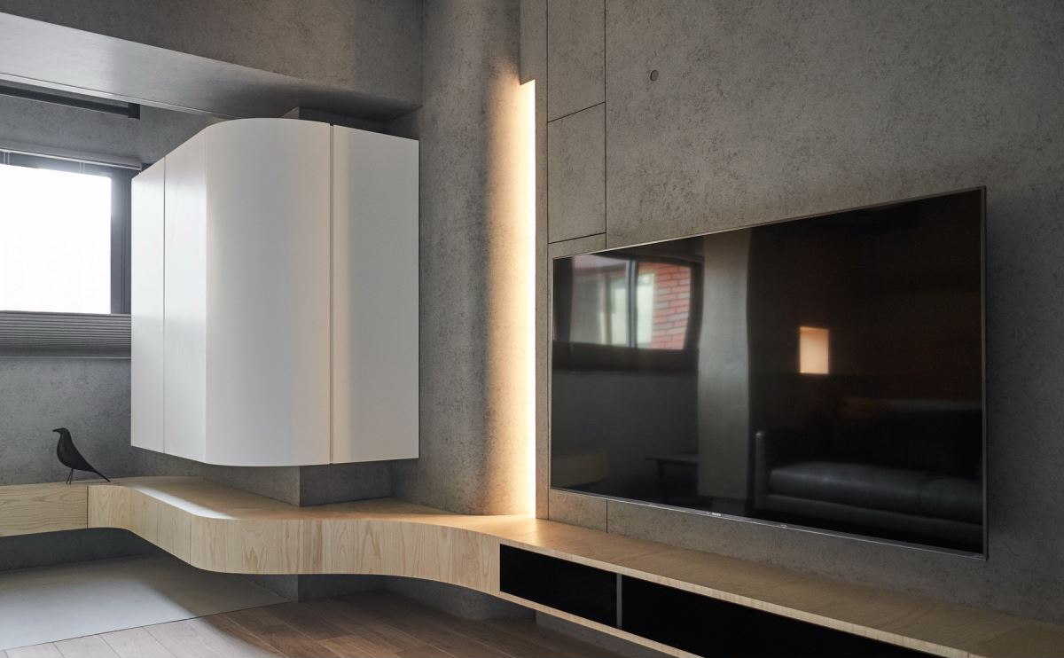 裝修案例現代極簡風格室內裝修效果圖-電視背景墻 裝修案例現代極簡風格室內裝修效果圖-電視背景墻