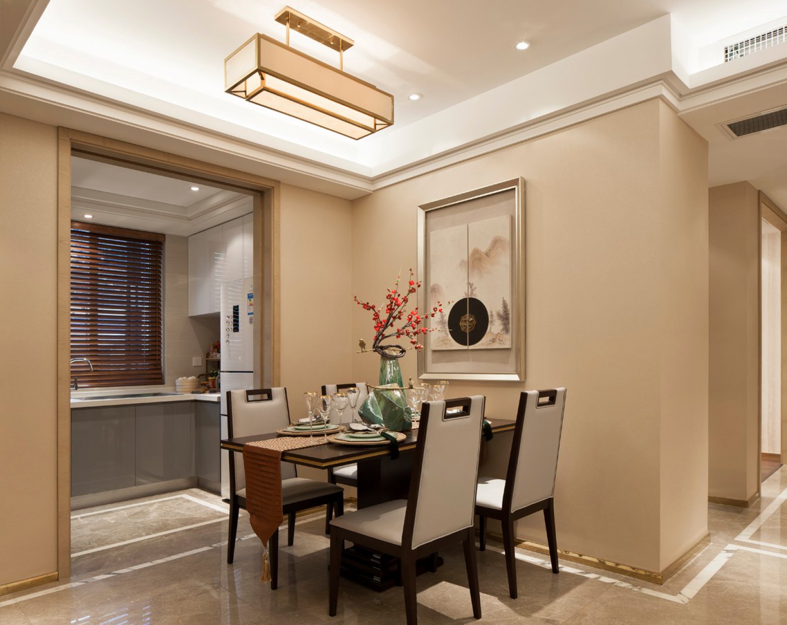 新中式風(fēng)格家裝設(shè)計室內(nèi)裝修效果圖-餐廳 新中式風(fēng)格家裝設(shè)計室內(nèi)裝修效果圖-餐廳
