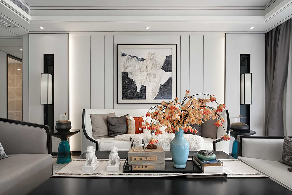 現代輕奢風格室內裝修效果圖-江山一品三居125平米-客廳 現代輕奢風格室內裝修效果圖-江山一品三居125平米-客廳