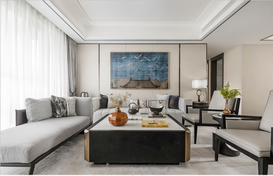 江門市保利大都會新中式風格四居室裝修案例