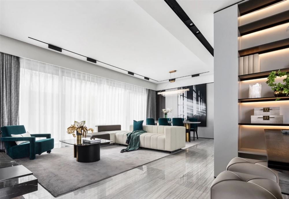 江門市名門壹號輕奢風格復式裝修案例