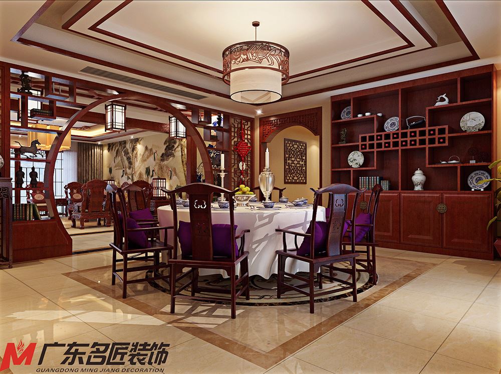 青島市德馨瓏湖新古典風格四居室裝修案例