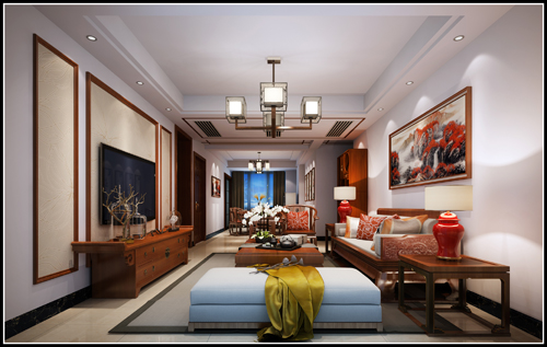 嘉興市海樾風華新中式風格復式裝修案例