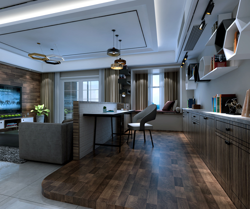 德陽市香港花園現代簡約風格三居室裝修案例