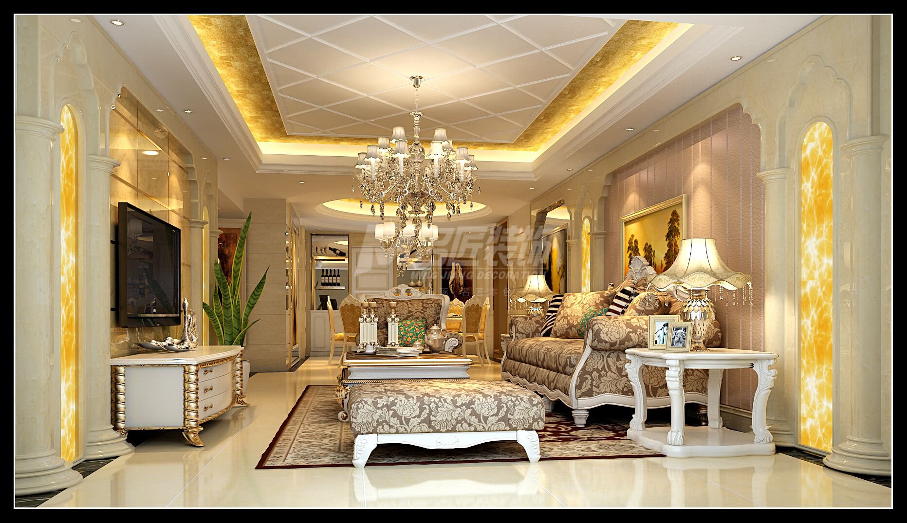 廣州市新城市&middot;宜家歐式風(fēng)格四居室裝修案例