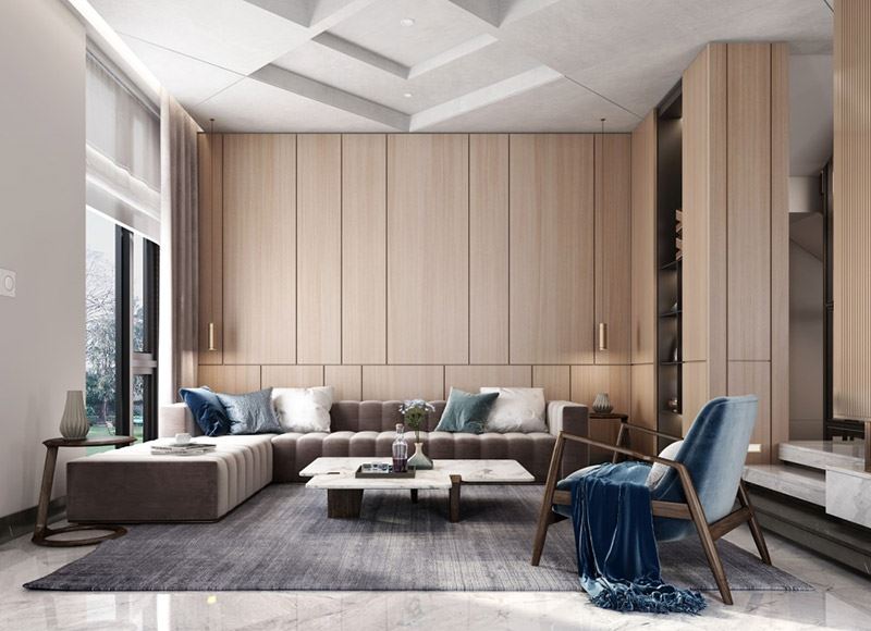 江門市幸福新村新中式風格別墅裝修案例