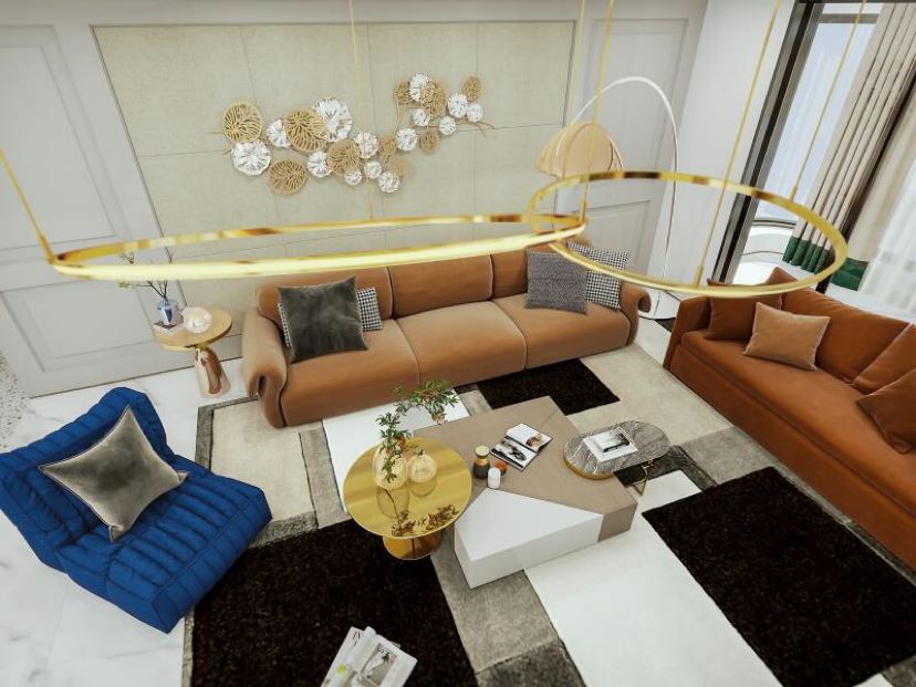 江門市陽光新城輕奢風格四居室裝修案例