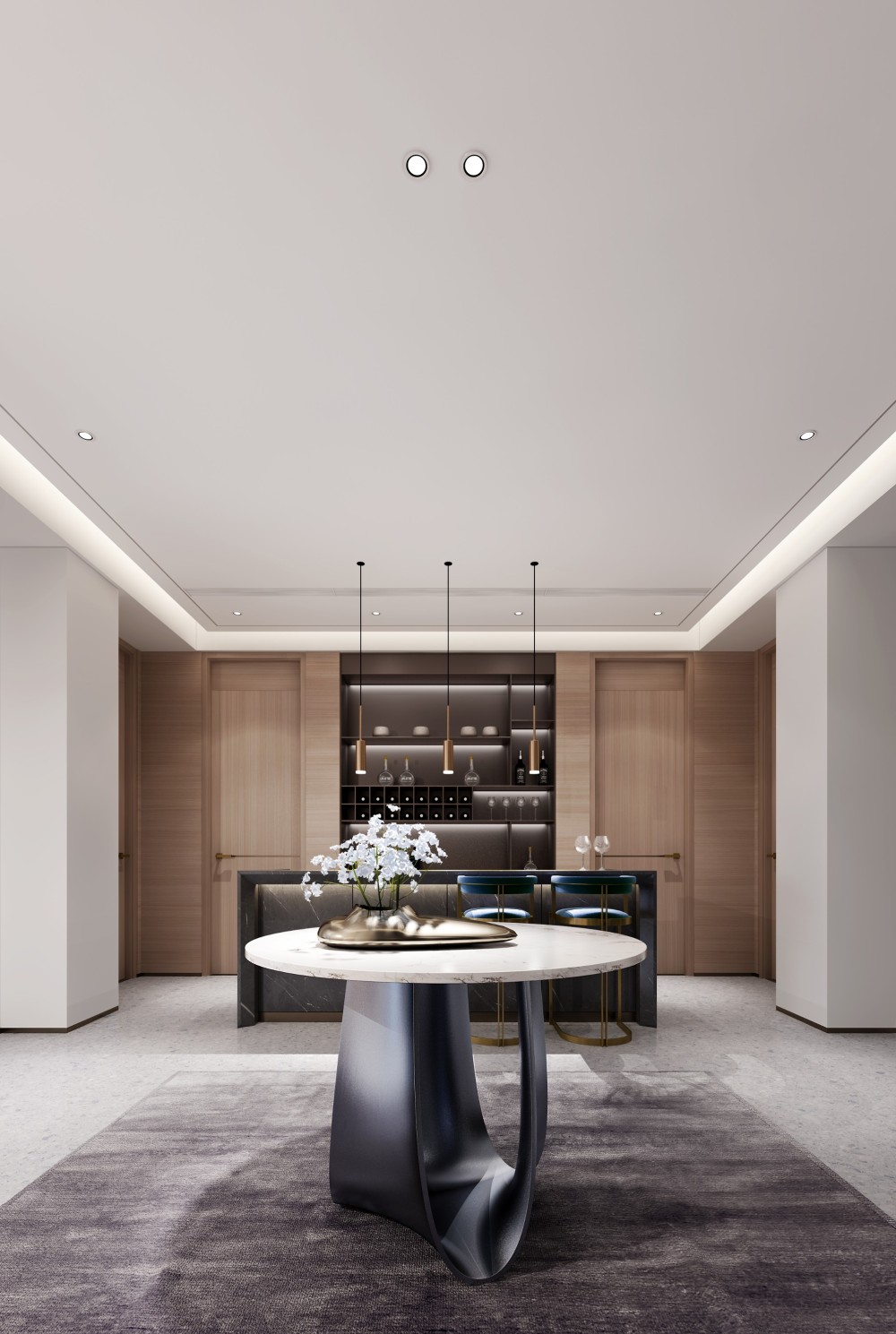 新中式風格別墅家裝案例效果圖-酒柜吧臺 新中式風格別墅家裝案例效果圖-酒柜吧臺