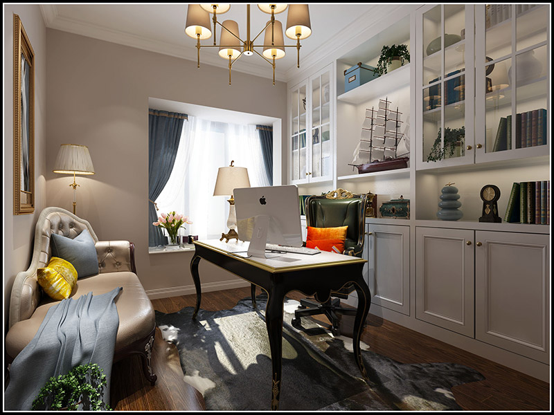 現代前衛風格室內裝修效果圖-美的明湖三居122平米-書房 現代前衛風格室內裝修效果圖-美的明湖三居122平米-書房