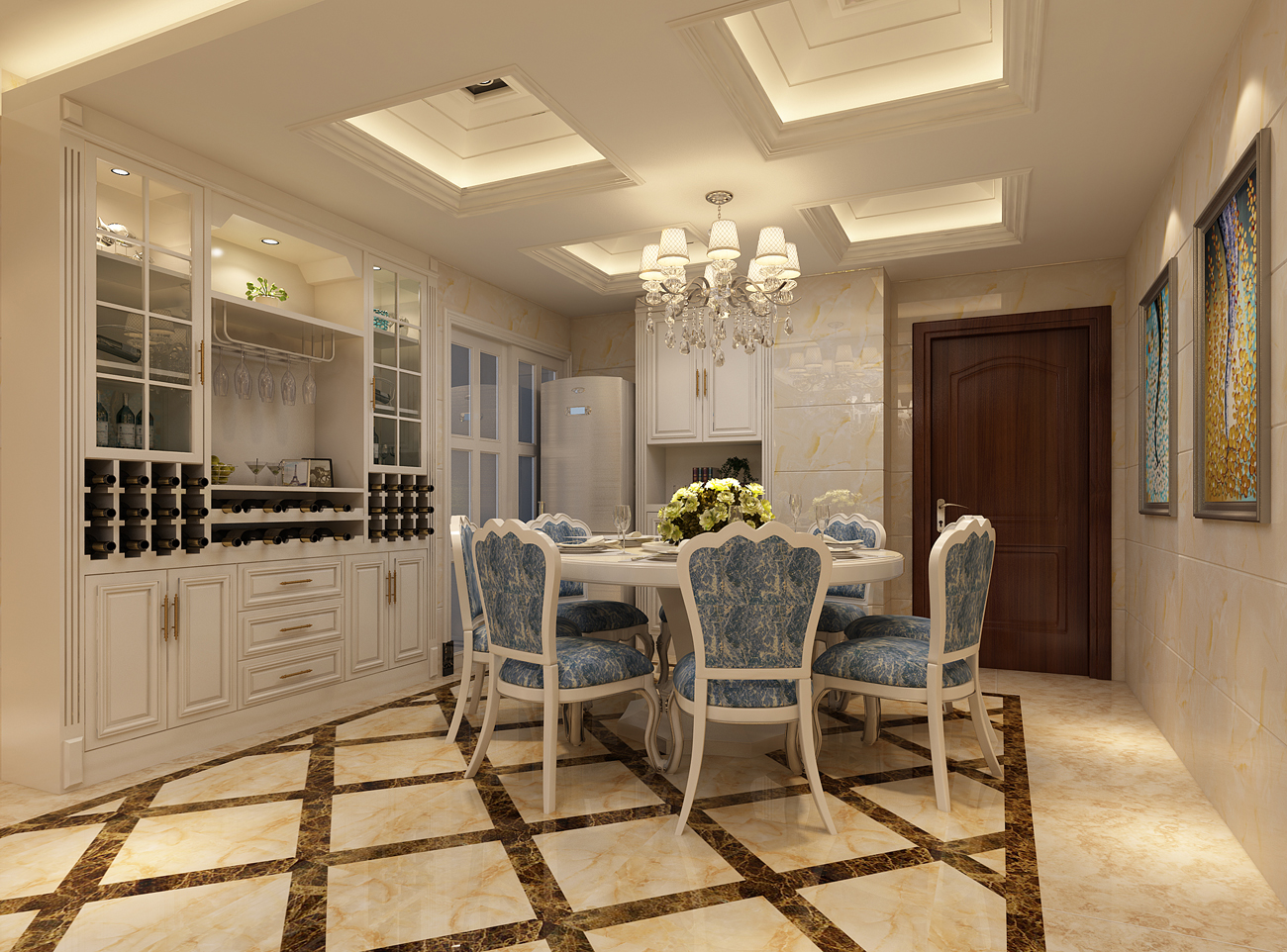 廣州市德政中路小區歐式風格三居室裝修案例