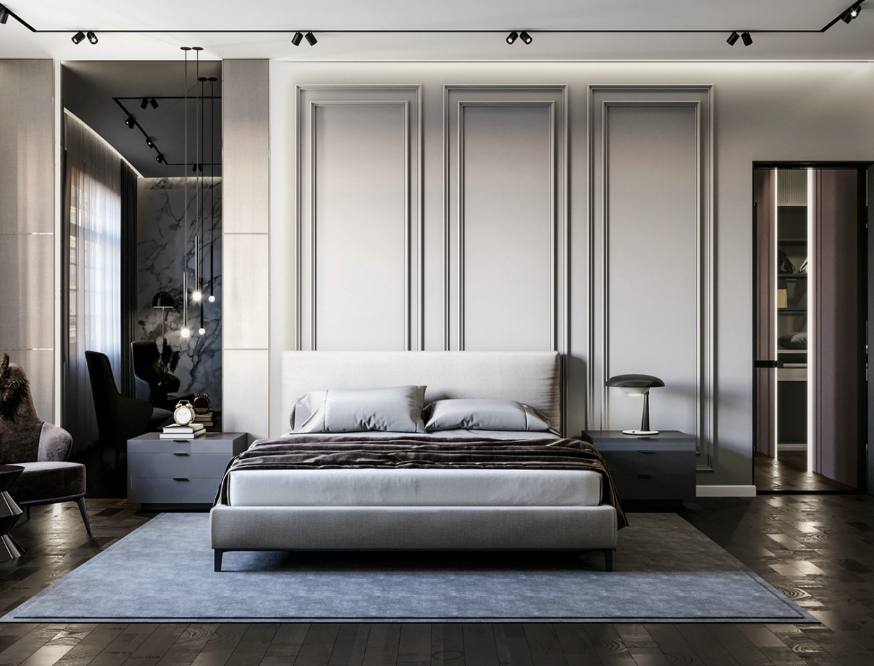 現(xiàn)代極簡風(fēng)格家裝設(shè)計室內(nèi)裝修效果圖-臥室 現(xiàn)代極簡風(fēng)格家裝設(shè)計室內(nèi)裝修效果圖-臥室