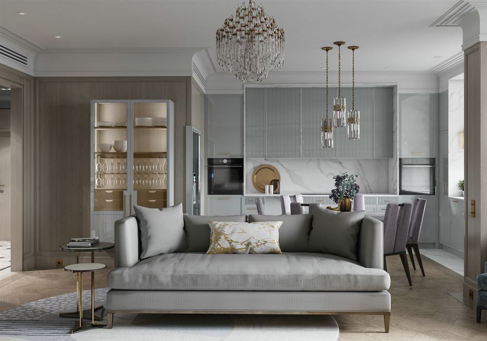 佛山市順德華潤置地廣場歐式風(fēng)格四居室裝修案例