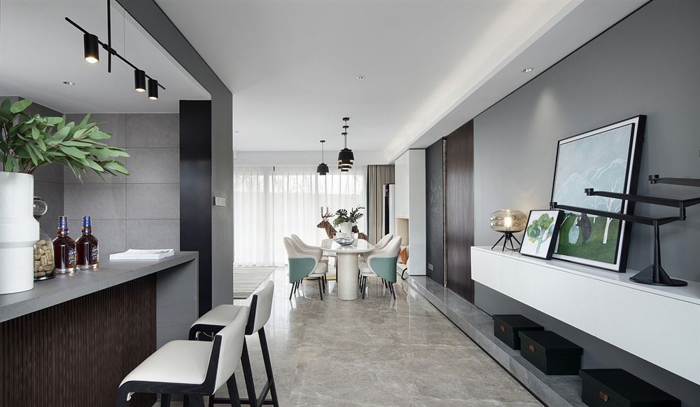 茂名市城市時代廣場現代簡約風格三居室裝修案例