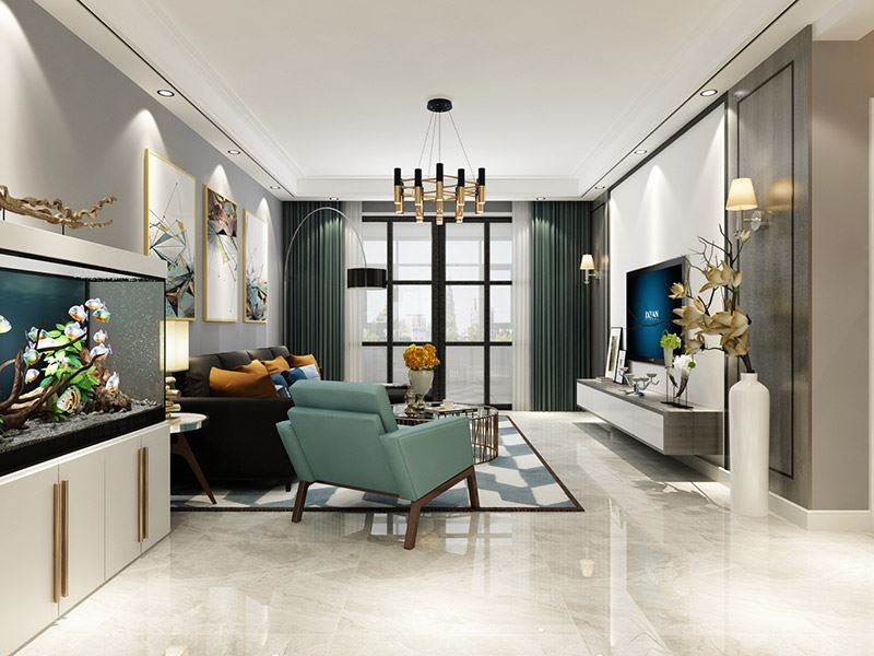 泰州市靖江恒大御景半島別墅歐式風格三居室裝修案例