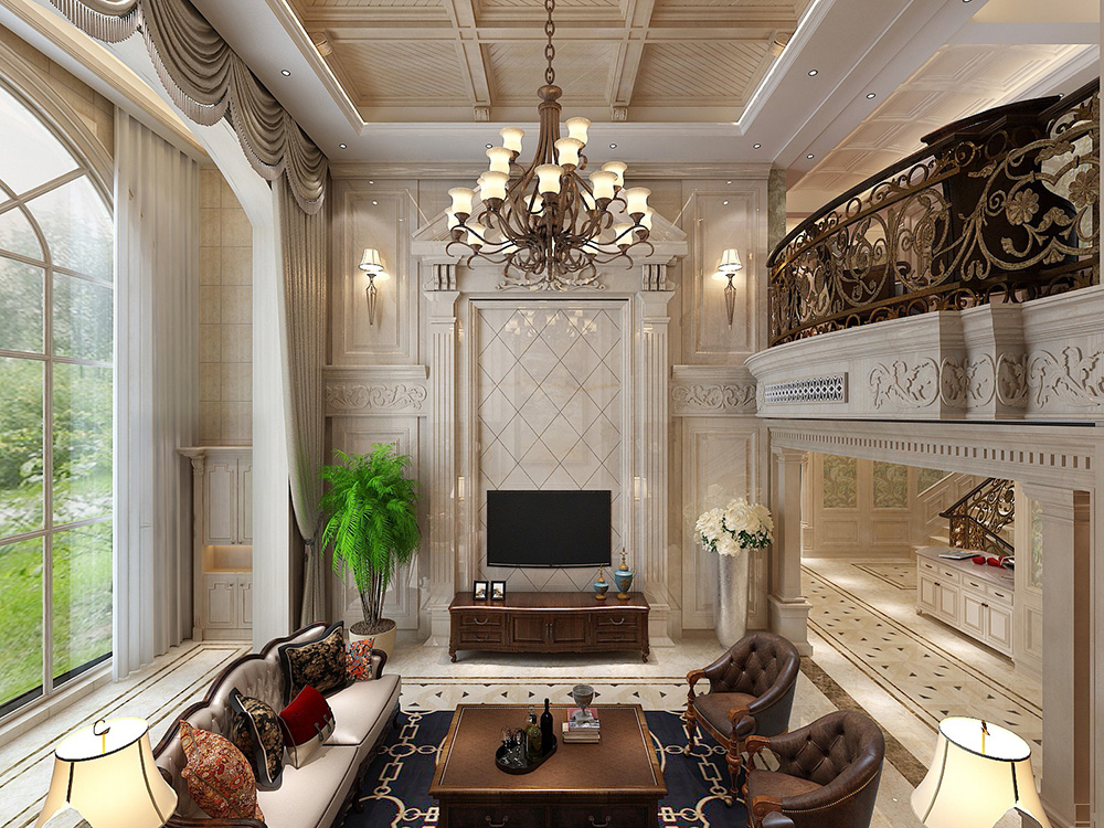 歐式風(fēng)格別墅裝修設(shè)計(jì)效果圖-美的御海東郡別墅460平米-別墅客廳裝修設(shè)計(jì) 歐式風(fēng)格別墅裝修設(shè)計(jì)效果圖-美的御海東郡別墅460平米-別墅客廳裝修設(shè)計(jì)