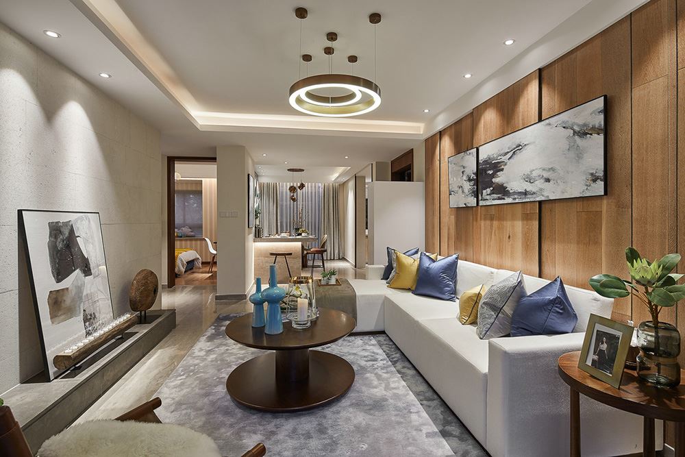 南寧市城東人家一區輕奢風格三居室裝修案例