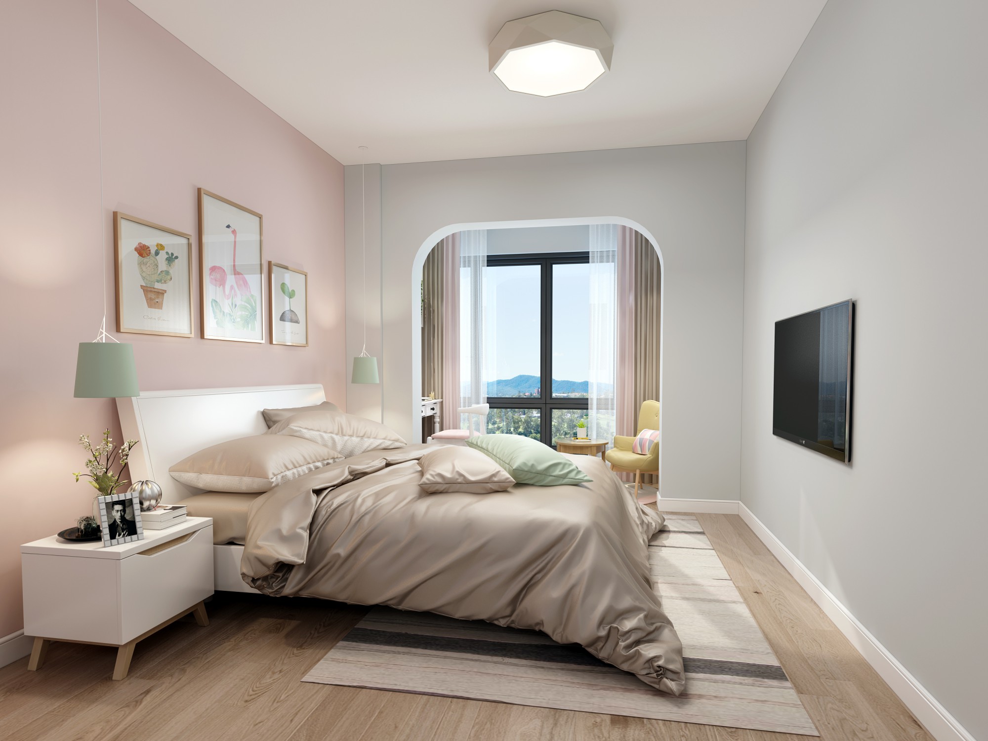 和合新城三居135平米北歐風格裝修案例-主臥 和合新城三居135平米北歐風格裝修案例-主臥