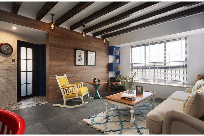 廣州市匯僑新城北區美式風格三居室裝修案例