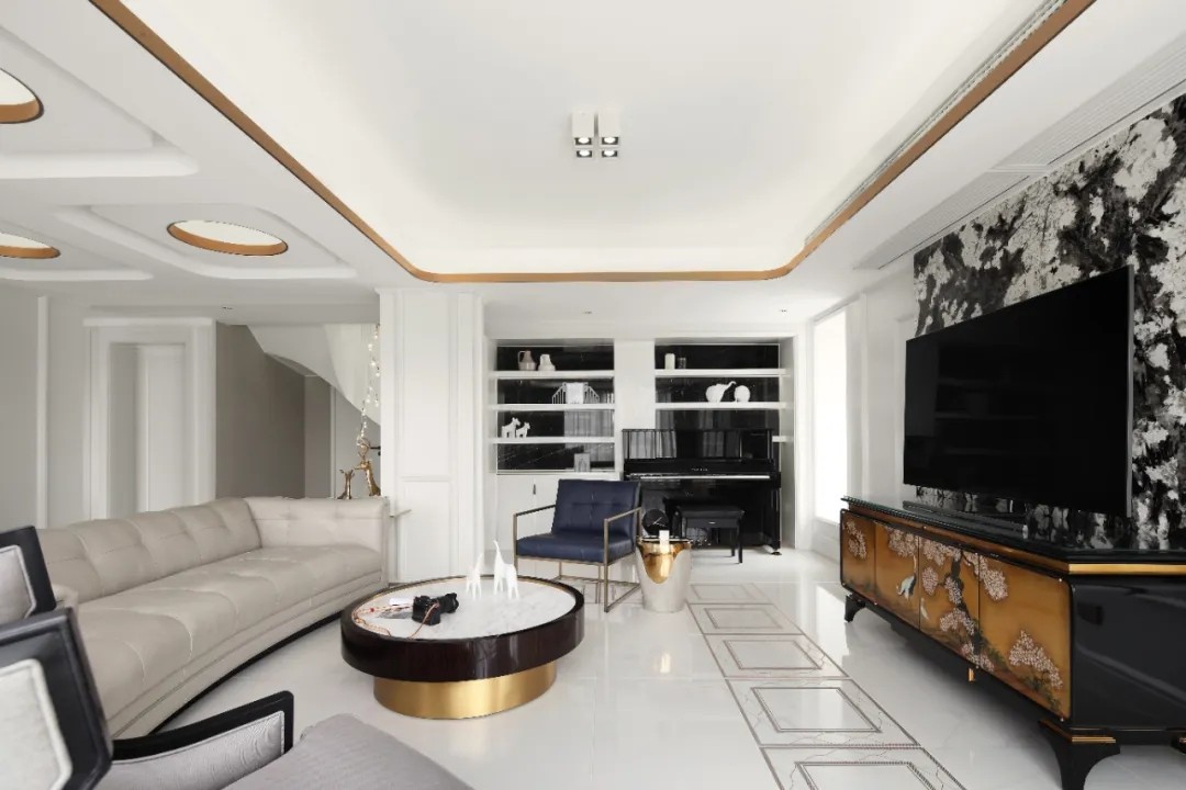 輕奢風格家裝設計室內裝修效果圖-二樓客廳 輕奢風格家裝設計室內裝修效果圖-二樓客廳