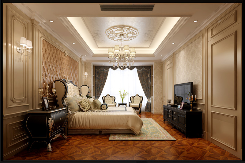 佛山市雅居樂萬象郡歐式風格三居室裝修案例