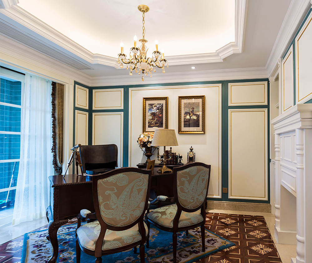 綠地玫瑰城四居220平米歐式風格裝修案例-書房 綠地玫瑰城四居220平米歐式風格裝修案例-書房