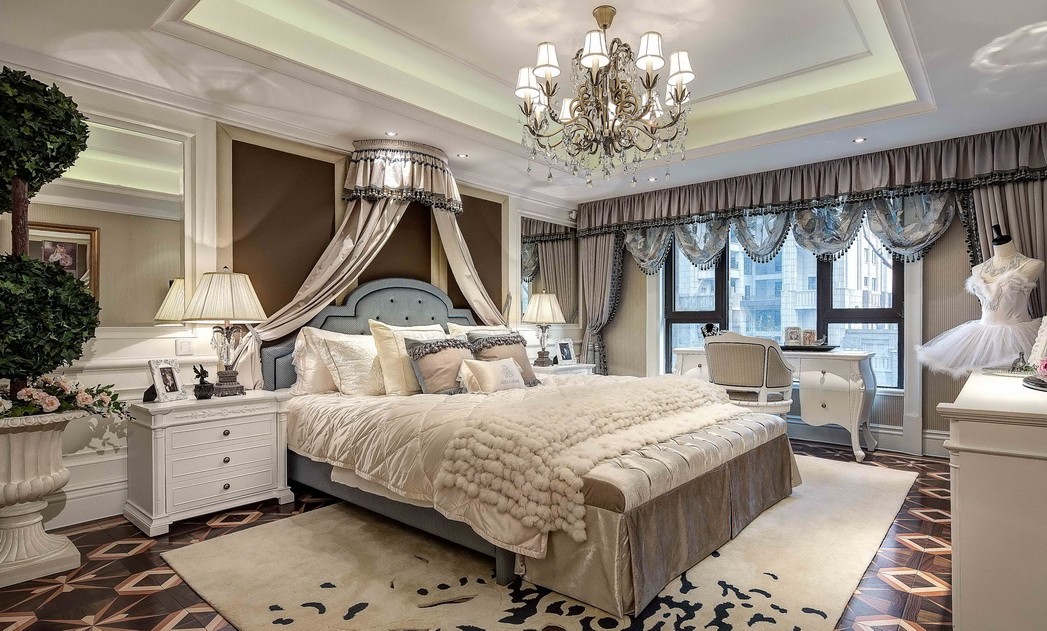 法式巴洛克風格室內設計家裝案例-主臥 法式巴洛克風格室內設計家裝案例-主臥