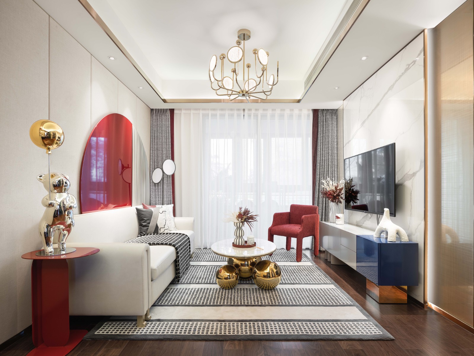 現代輕奢風格室內設計家裝案例-客廳 現代輕奢風格室內設計家裝案例-客廳