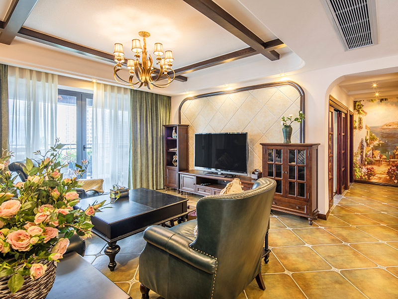 佛山市保利天悅美式風格三居室裝修案例