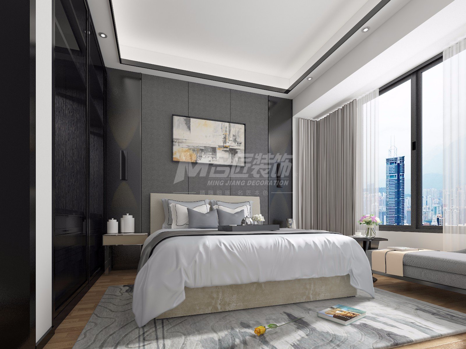 茂名市供銷大廈現代簡約風格四居室裝修案例