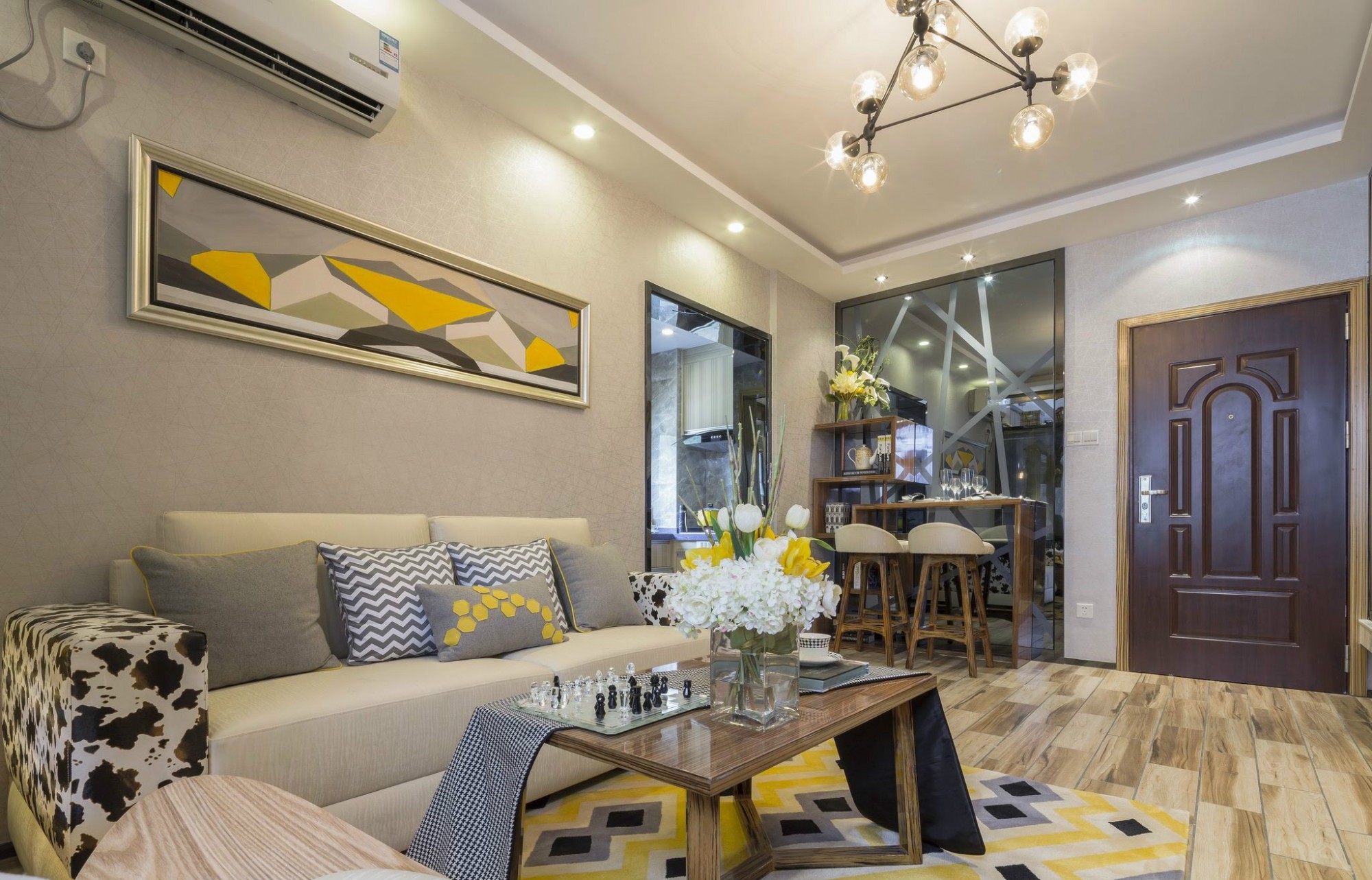 佛山市綠城&middot;桂語蘭庭現代簡約風格二居室裝修案例