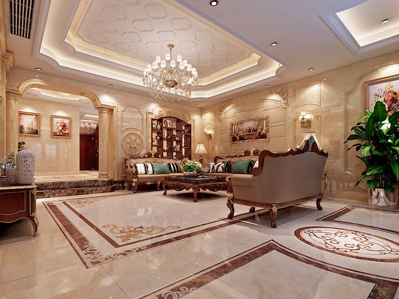 河源市博美皇家花園歐式風格別墅裝修案例