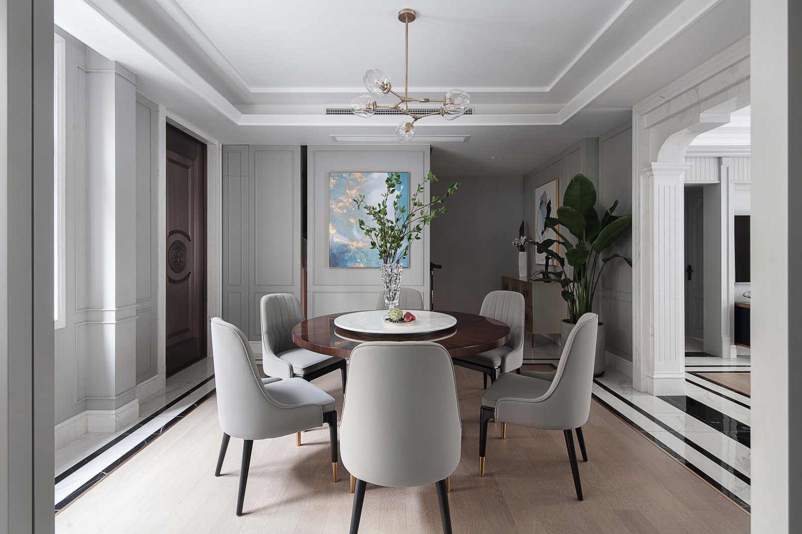 裝修案例輕奢風格室內裝修效果圖-餐廳 裝修案例輕奢風格室內裝修效果圖-餐廳