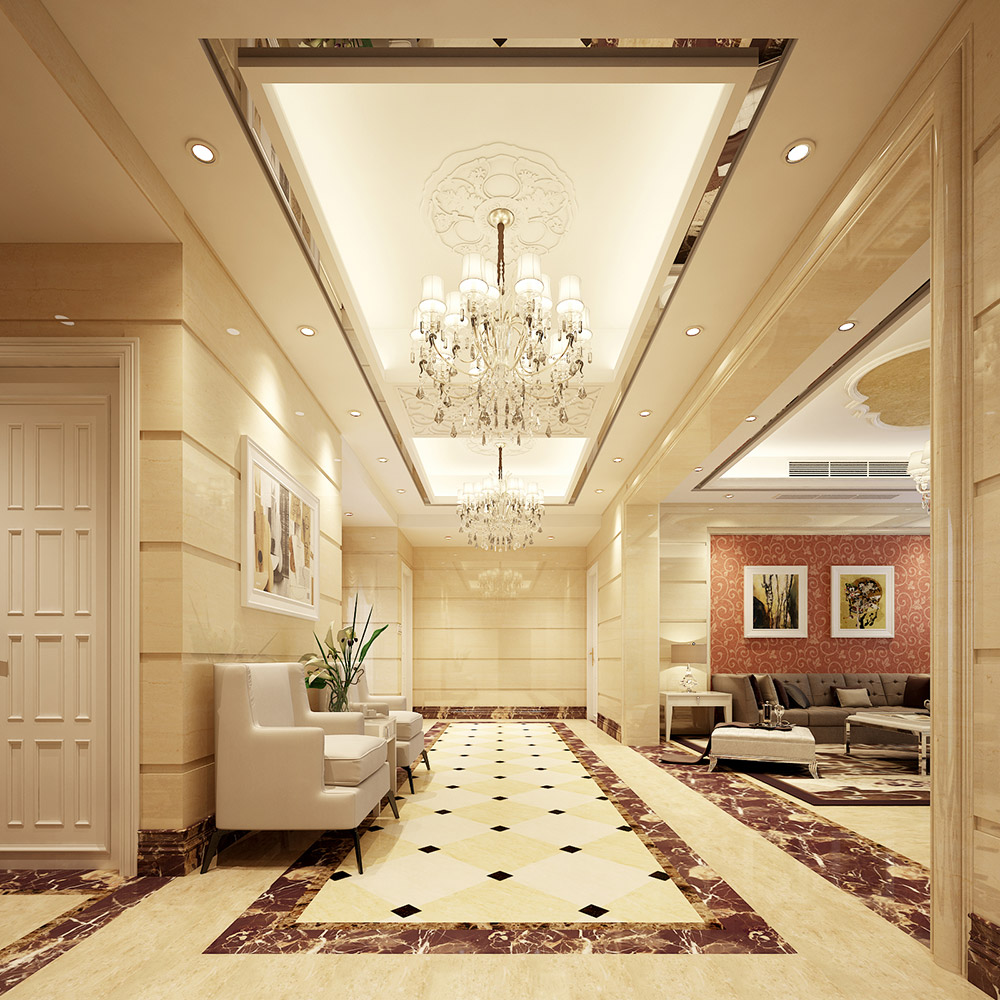 輕奢風(fēng)格室內(nèi)裝修效果圖-海畔花園四居210平米-過道 輕奢風(fēng)格室內(nèi)裝修效果圖-海畔花園四居210平米-過道