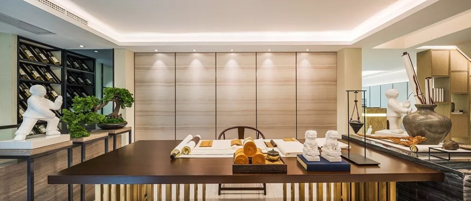 新中式風格別墅家裝案例效果圖-書房 新中式風格別墅家裝案例效果圖-書房