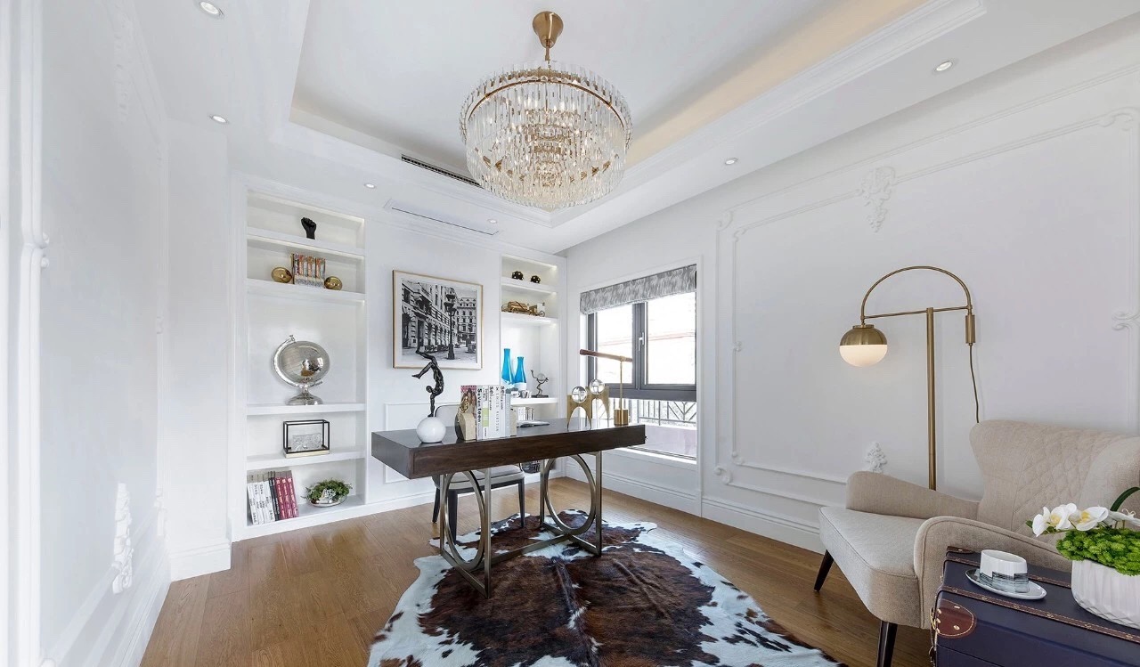 法式輕奢風(fēng)格家裝設(shè)計(jì)室內(nèi)裝修效果圖-書(shū)房 法式輕奢風(fēng)格家裝設(shè)計(jì)室內(nèi)裝修效果圖-書(shū)房