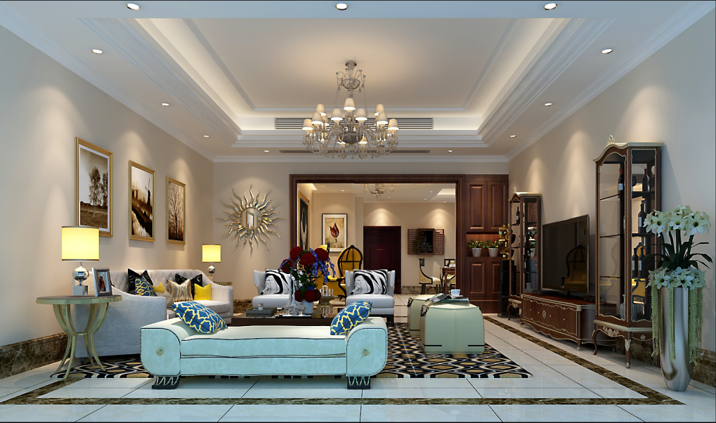 佛山裝修公司美式風格室內裝修效果圖-客廳 佛山裝修公司美式風格室內裝修效果圖-客廳