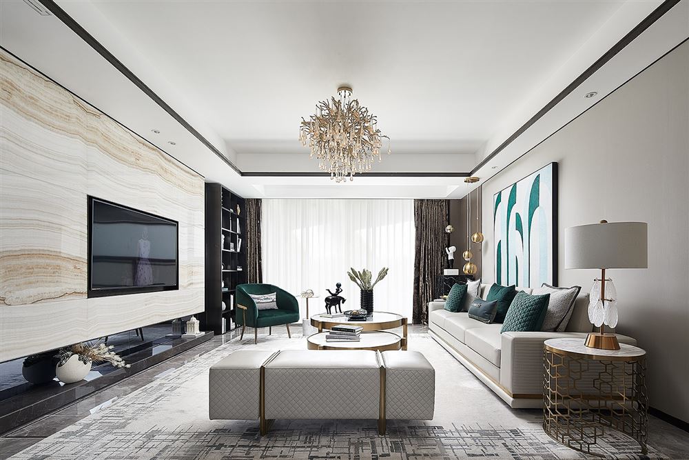 自貢市北湖&middot;中央公園現代簡約風格四居室裝修案例