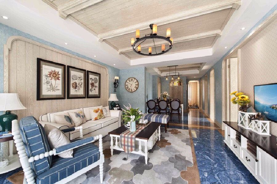 金碧御水山莊別墅335平米地中海風格裝修案例-客廳 金碧御水山莊別墅335平米地中海風格裝修案例-客廳