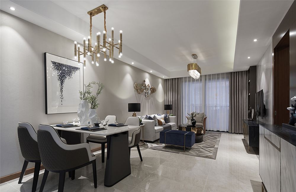 南寧市富鳴陽光城現代簡約風格二居室裝修案例