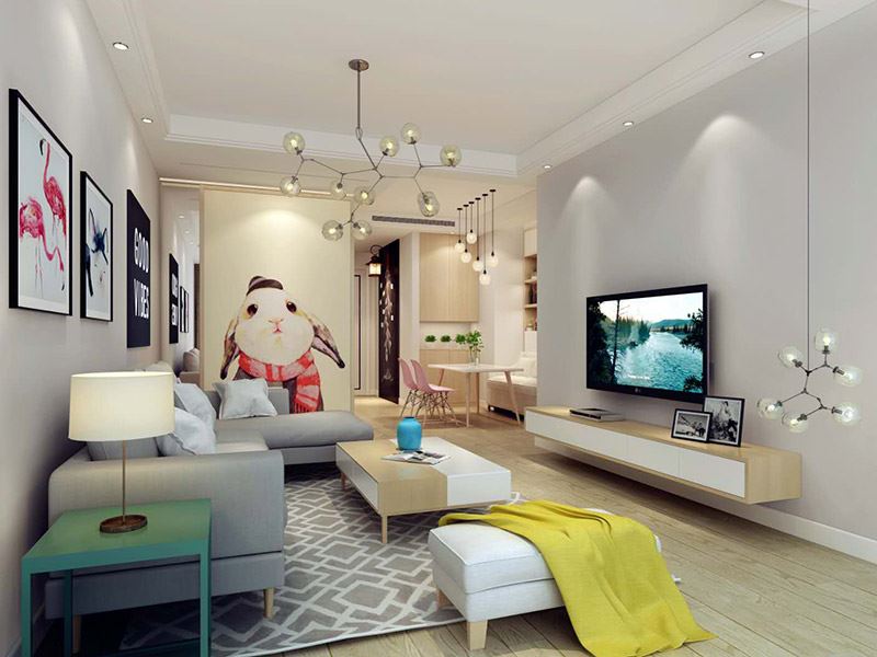 內(nèi)江100平米以下北歐風格金科時代中心裝修設計效果圖