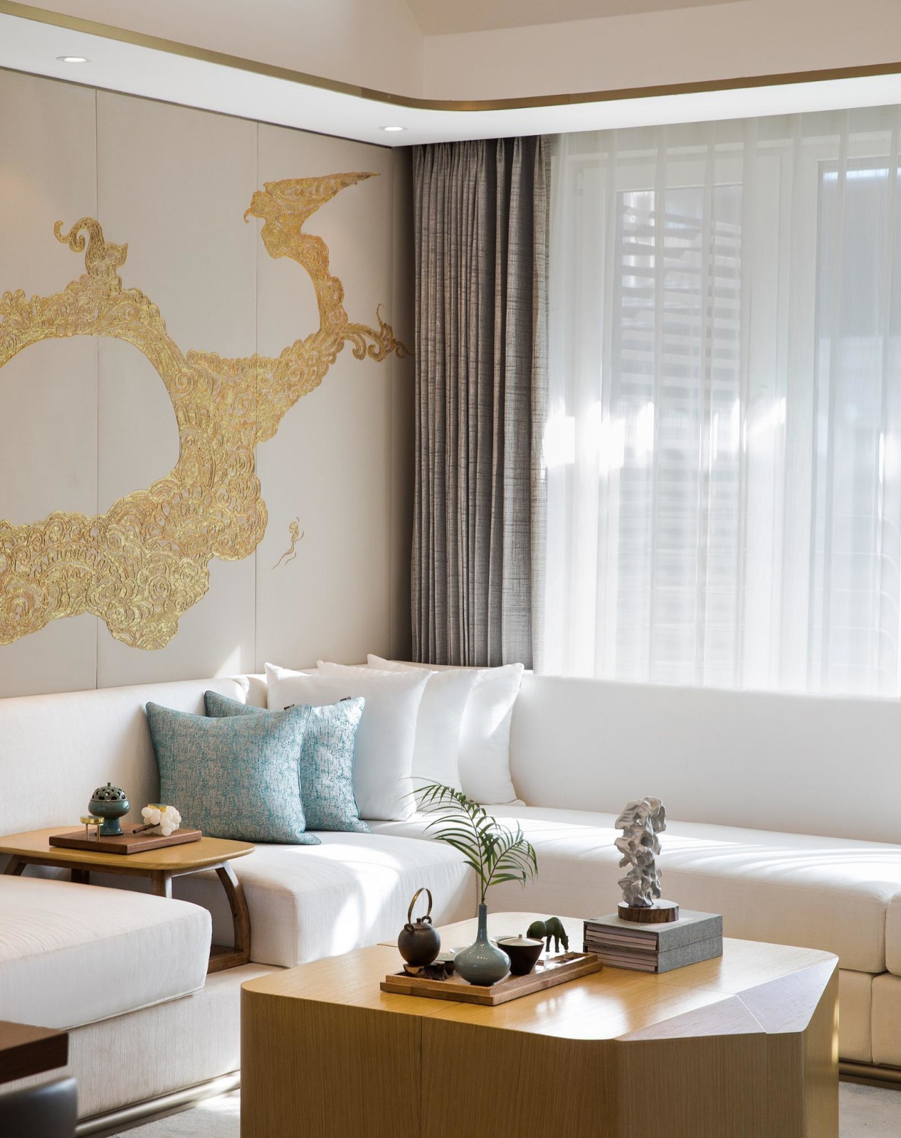 裝修案例新中式風格室內裝修效果圖-客廳茶幾 裝修案例新中式風格室內裝修效果圖-客廳茶幾