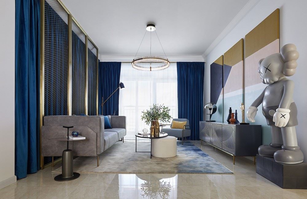 佛山市保利玥府輕奢風格三居室裝修案例